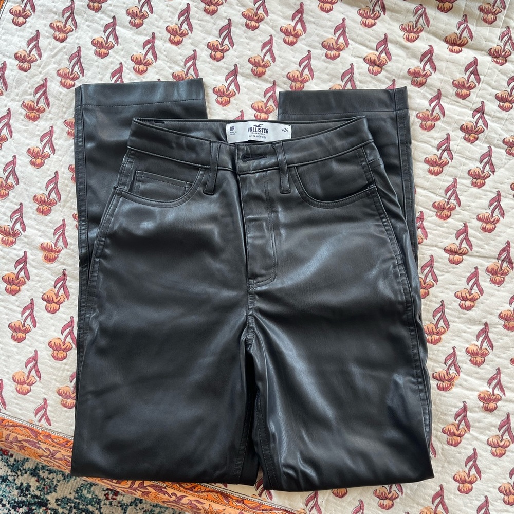 Hollister High Rise Leather Pants